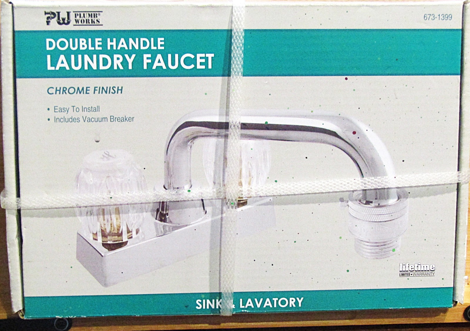 Plumb Works Two Handle Laundry Faucet Menard 673-1399 Chrome Finish