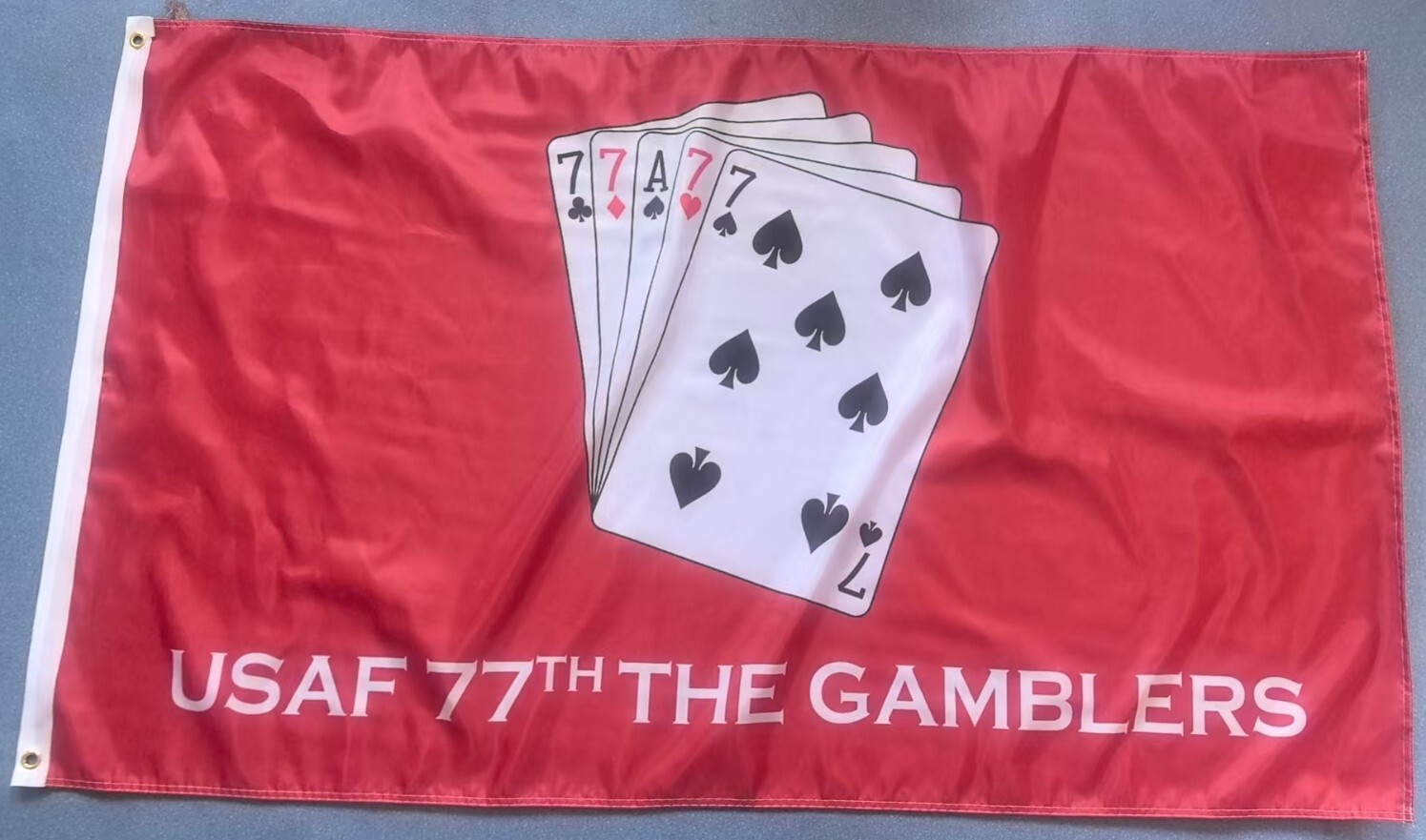 USAF 77th Fighter Squadron "The Gamblers" 3x5 ft Single-Sided Flag Banner