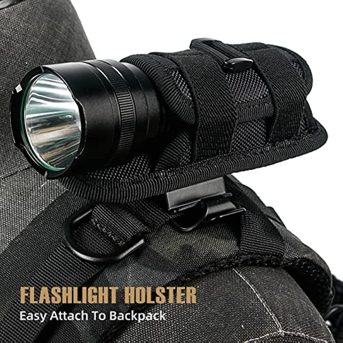 Tactical Flashlight Holster Duty Belt Pouch Rotatable Clip 360 Degree Holder US