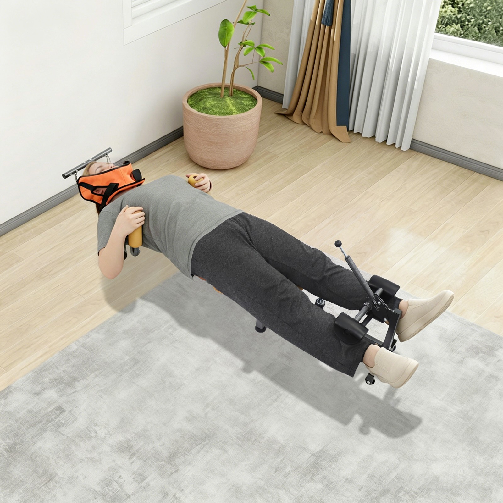 Modern Electric Stretching Bench, Floorstanding Electric Back Stretching Machine