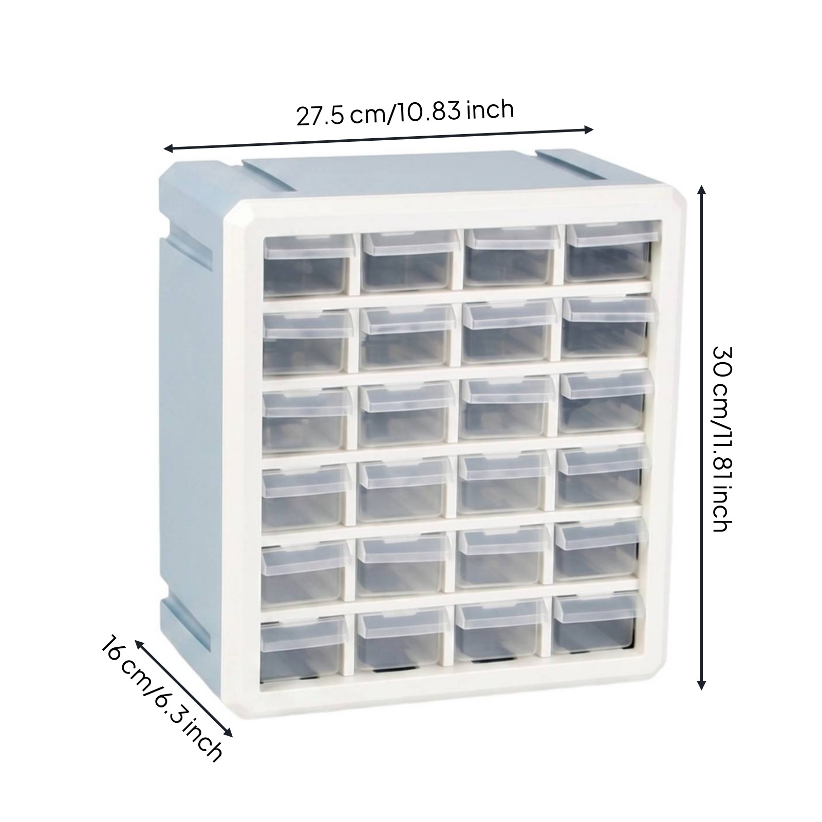24-Compartment Drawer Cabinet Compact Tabletop Parts Organizer