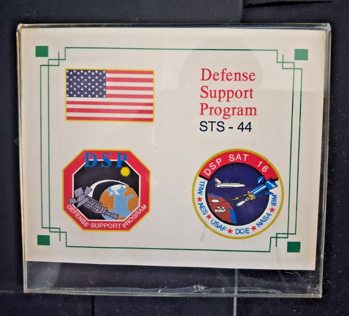 Vintage TRW Space Shuttle Atlantis Flight STS-44 Memorabilia Card FROM ORBIT