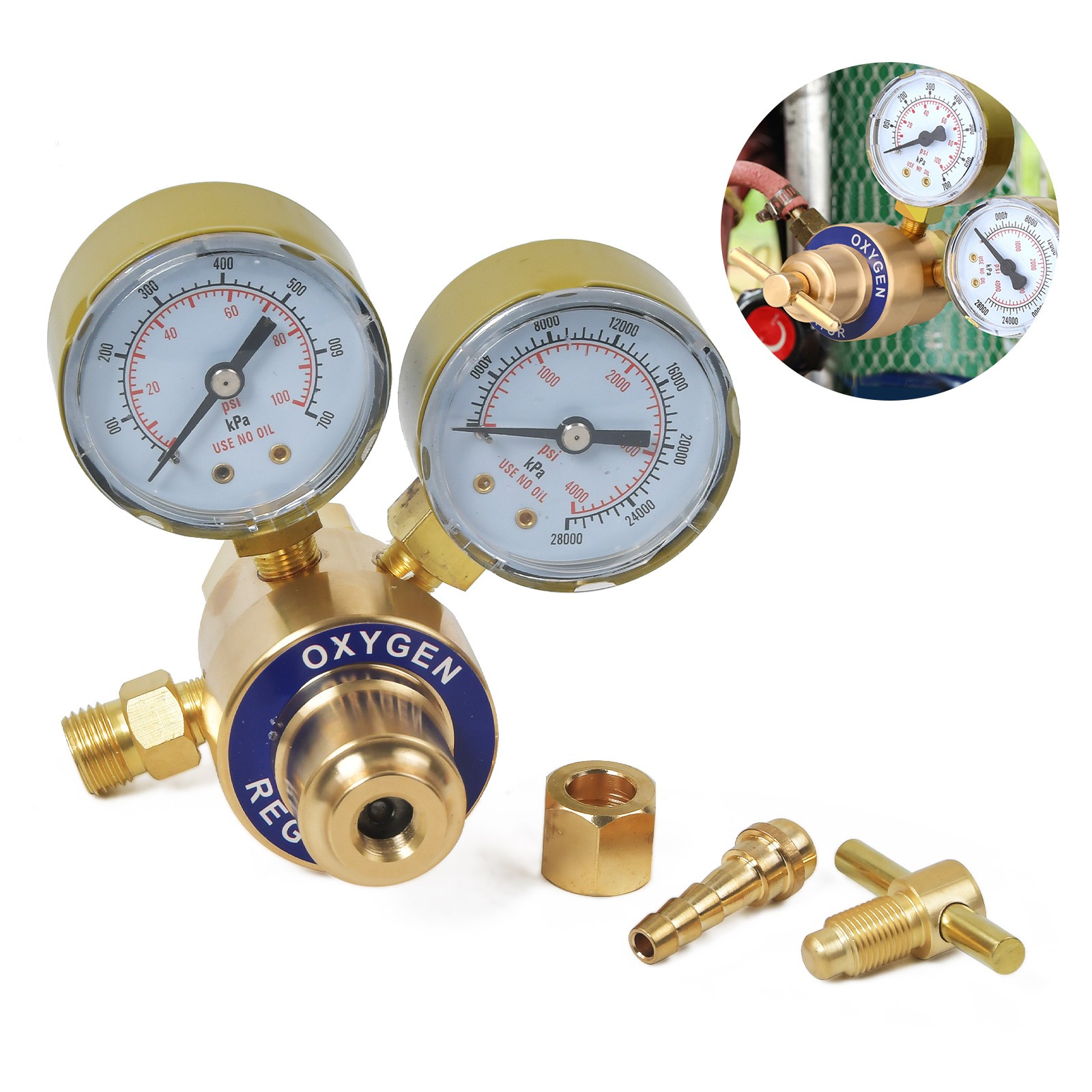 Solid Brass Oxygen Regulator Replacement for Victor Welding Gas Torch Cutting