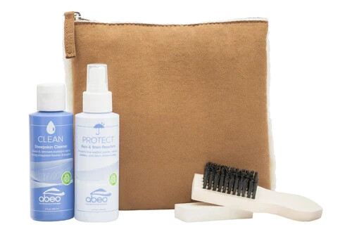 Abeo Accessories Sheepskin Care Kit Luxurious Ultrasuede Mini Tote Chestnut NWT