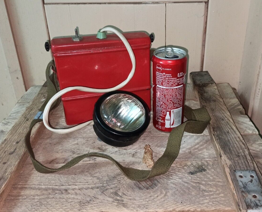 USSR Soviet Firefighter Vintage Flashlight Torch with Belt , NEW