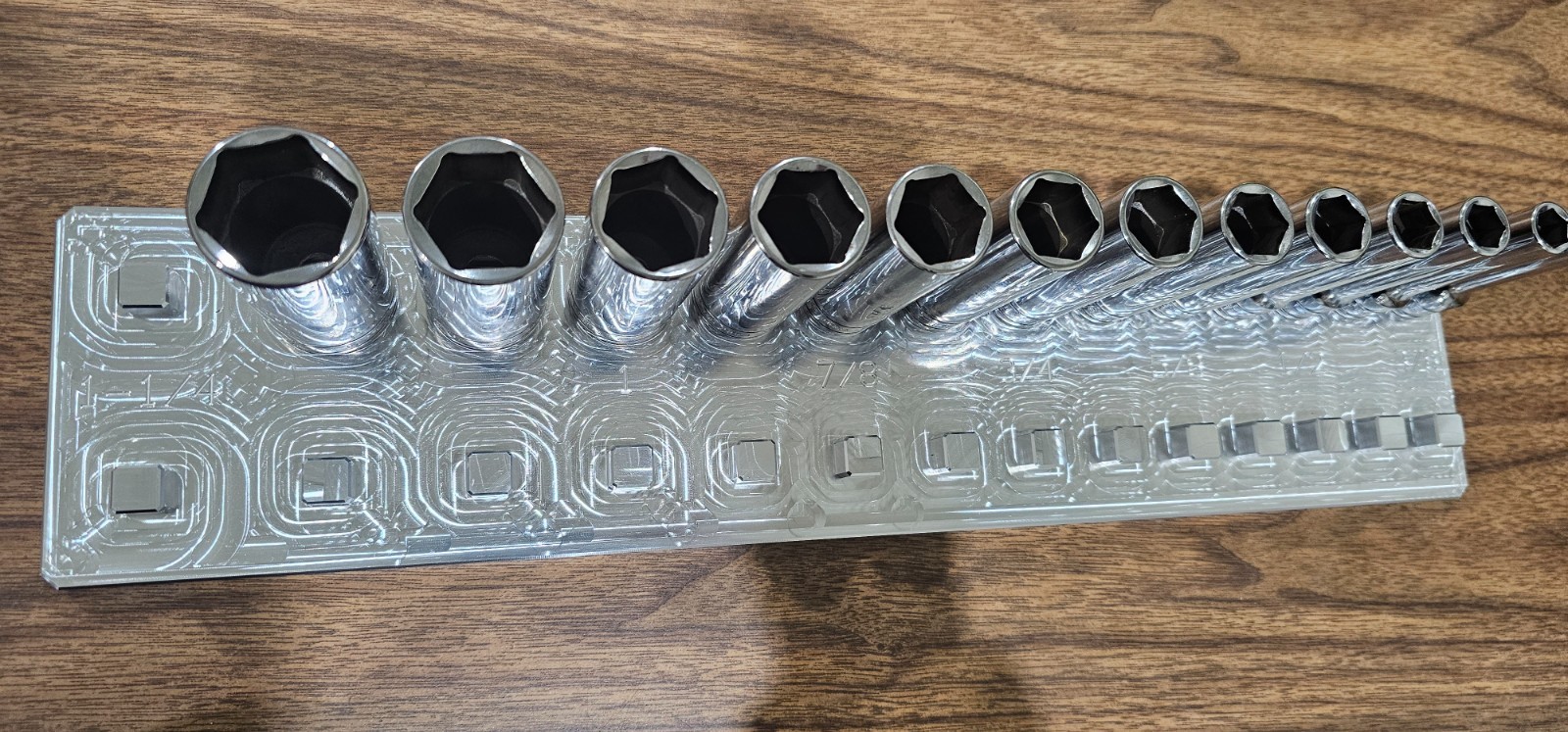 1/2 Drive Socket Organizer 2 Row 3/8" - 1-1/4" SAE - TOOLBOX BILLET