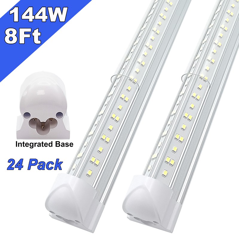24Pack 8 Foot LED Shop Light Fixture 8FT T8 LED Tube Light 8' 144W Garage Lights