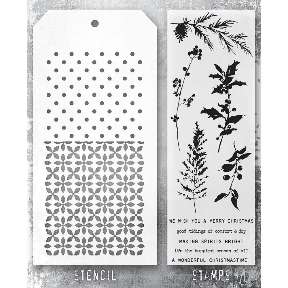 Stampers Anonymous Mixed Media Stamps & Stencil - Set #55, THMM155 by Tim Holtz