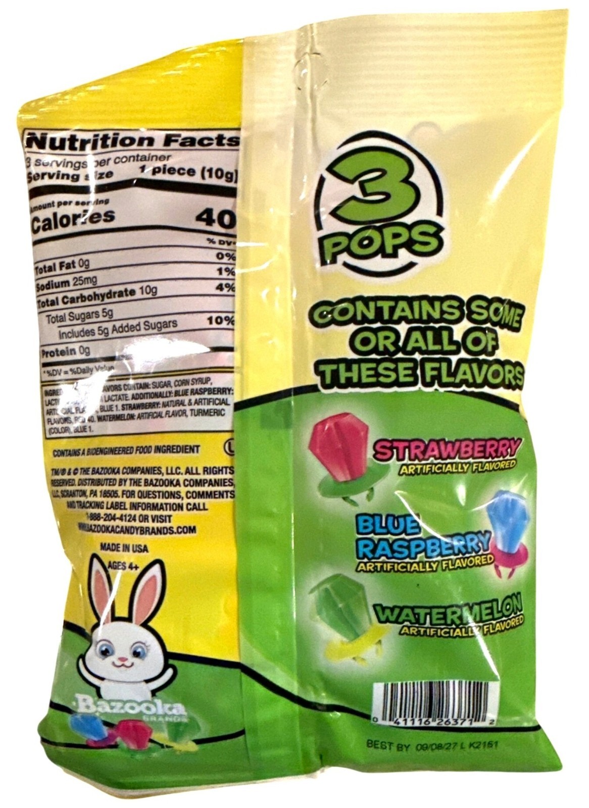 2pc Set 1.0 oz/3ct each Bag RING POP Easter Candy Strawberry + Blue Raspberry +