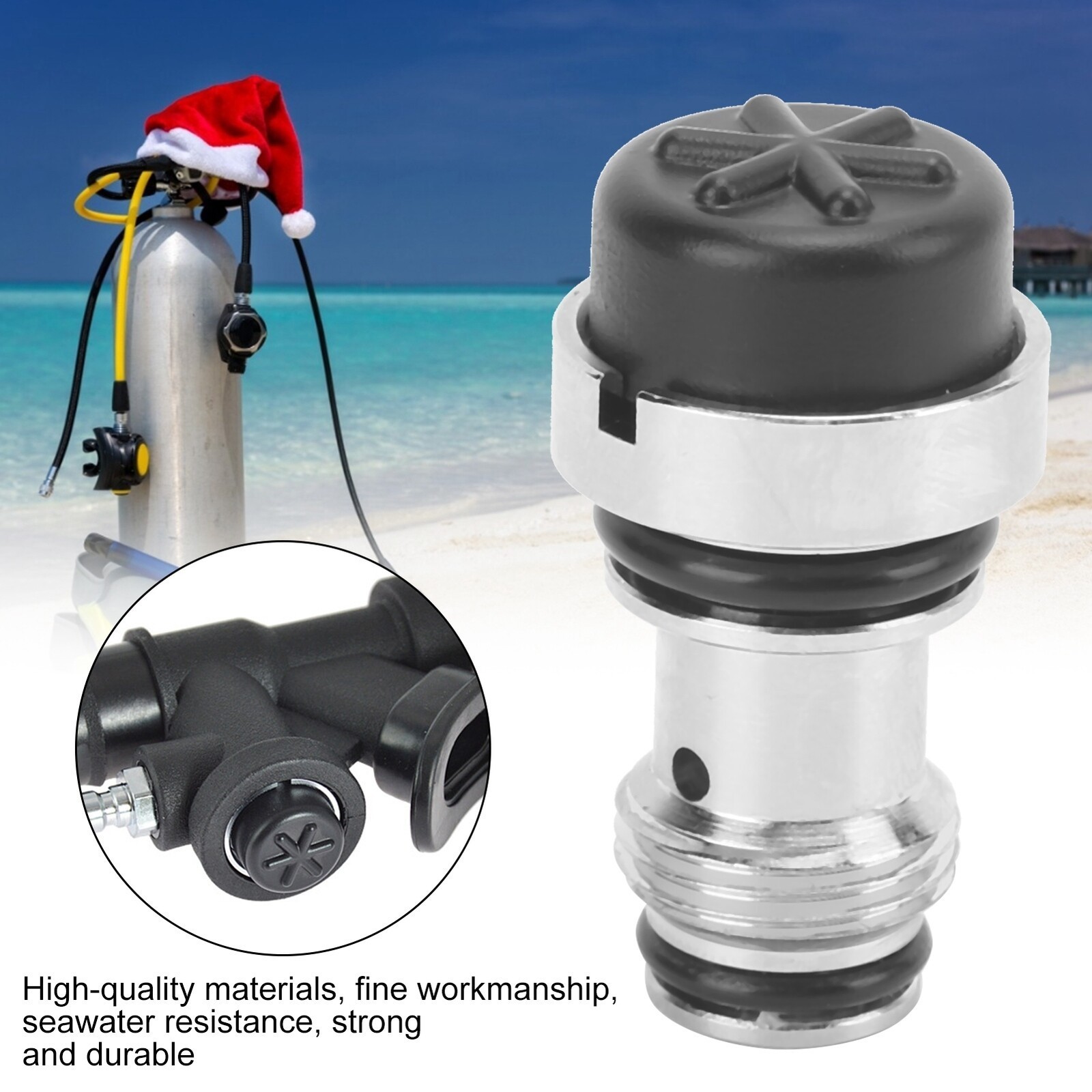 Scuba Diving Replacement for BCD Power Inflator K‑Shaped Valve Chrome Plated Bra