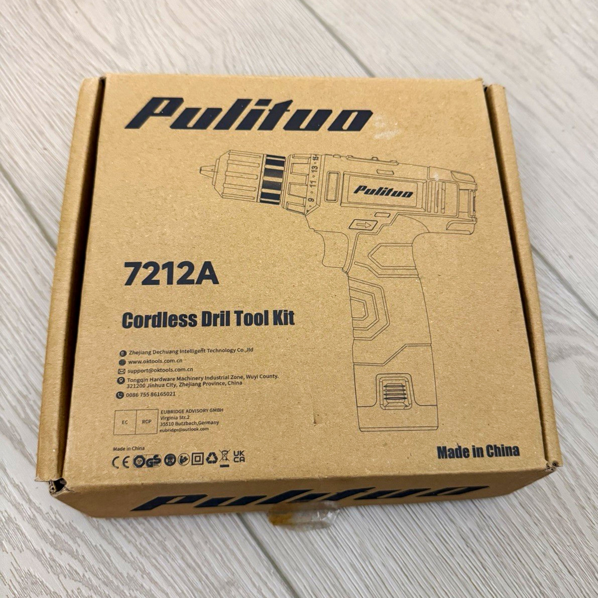 Pulituo 7212A 12V Li-Ion 1.5Ah Cordless Drill Kit, 3/8" Keyless + Charger