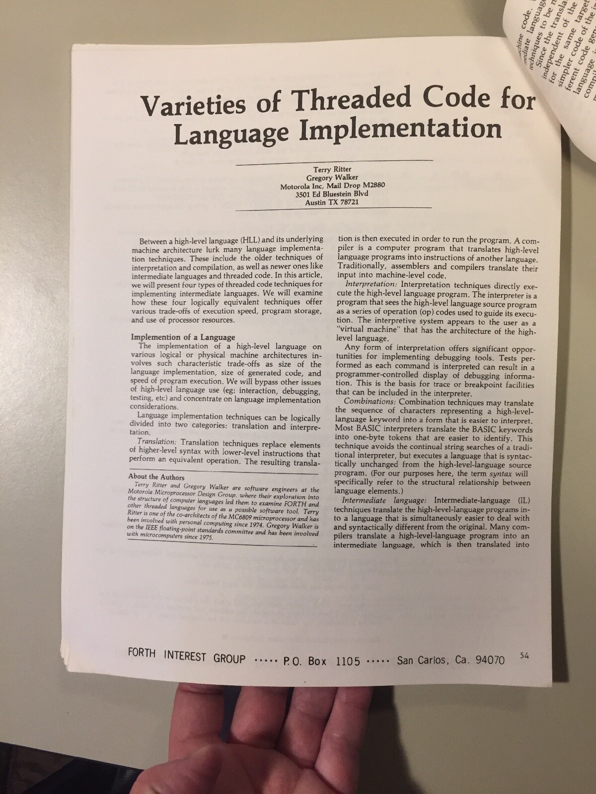 Vintage 1980 Forth Interest Group BYTE Magazine Forth Language Reprints