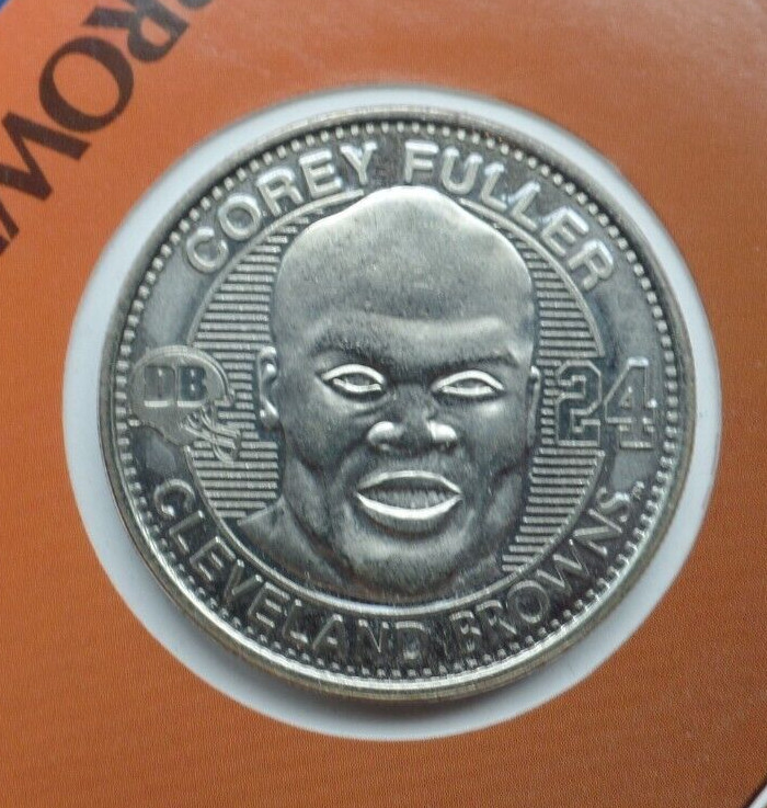 COREY FULLER #24  1999 Cleveland Browns collectible coin #3 Giant Eagle