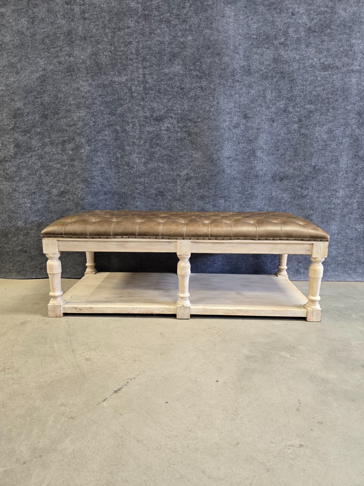 Rustic Elegance Tufted Ottoman / Coffee Table