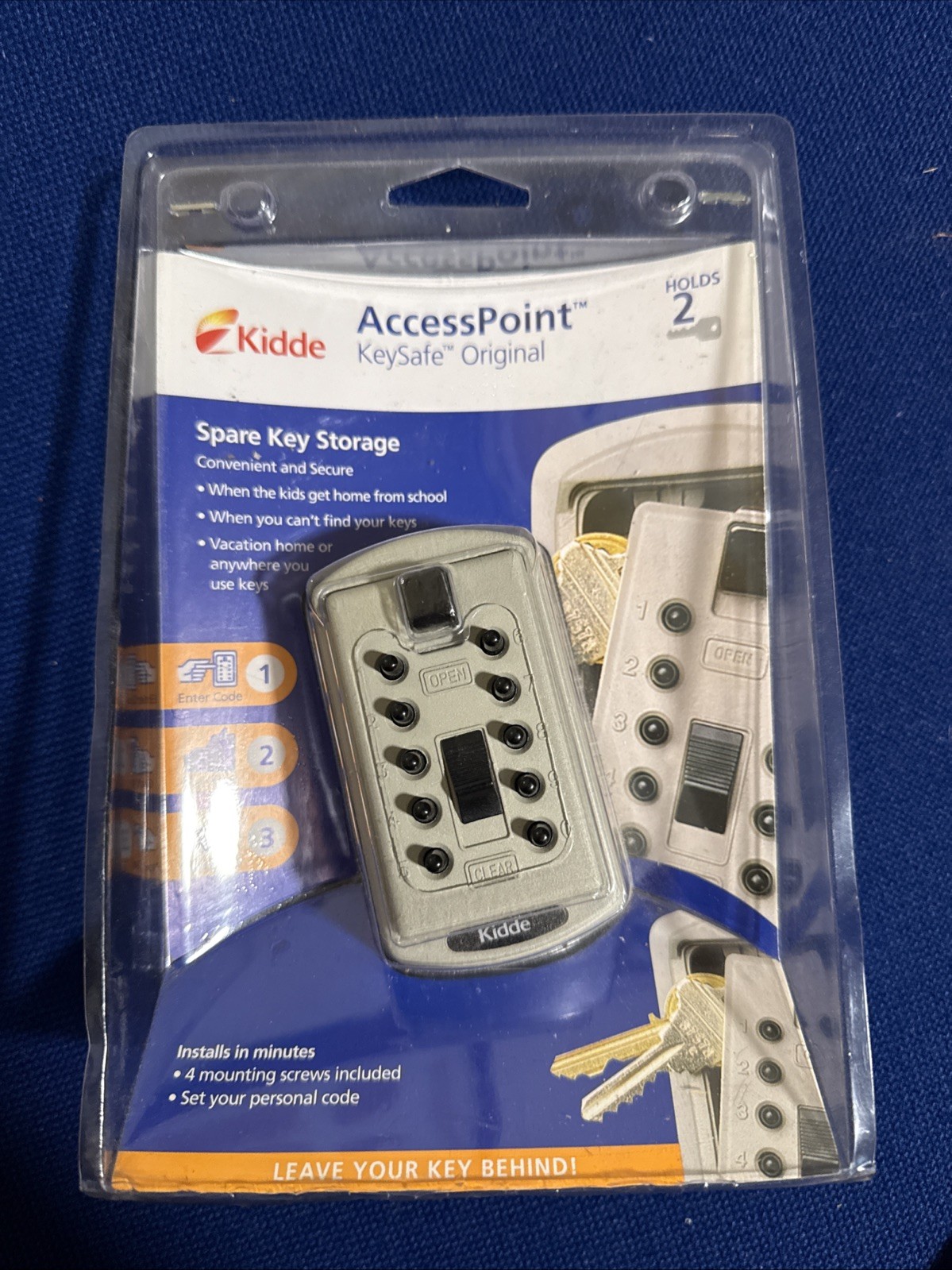 Kidde Access Point Keysafe Push Button Wall Mounted Spare Key Storage Safe NEW
