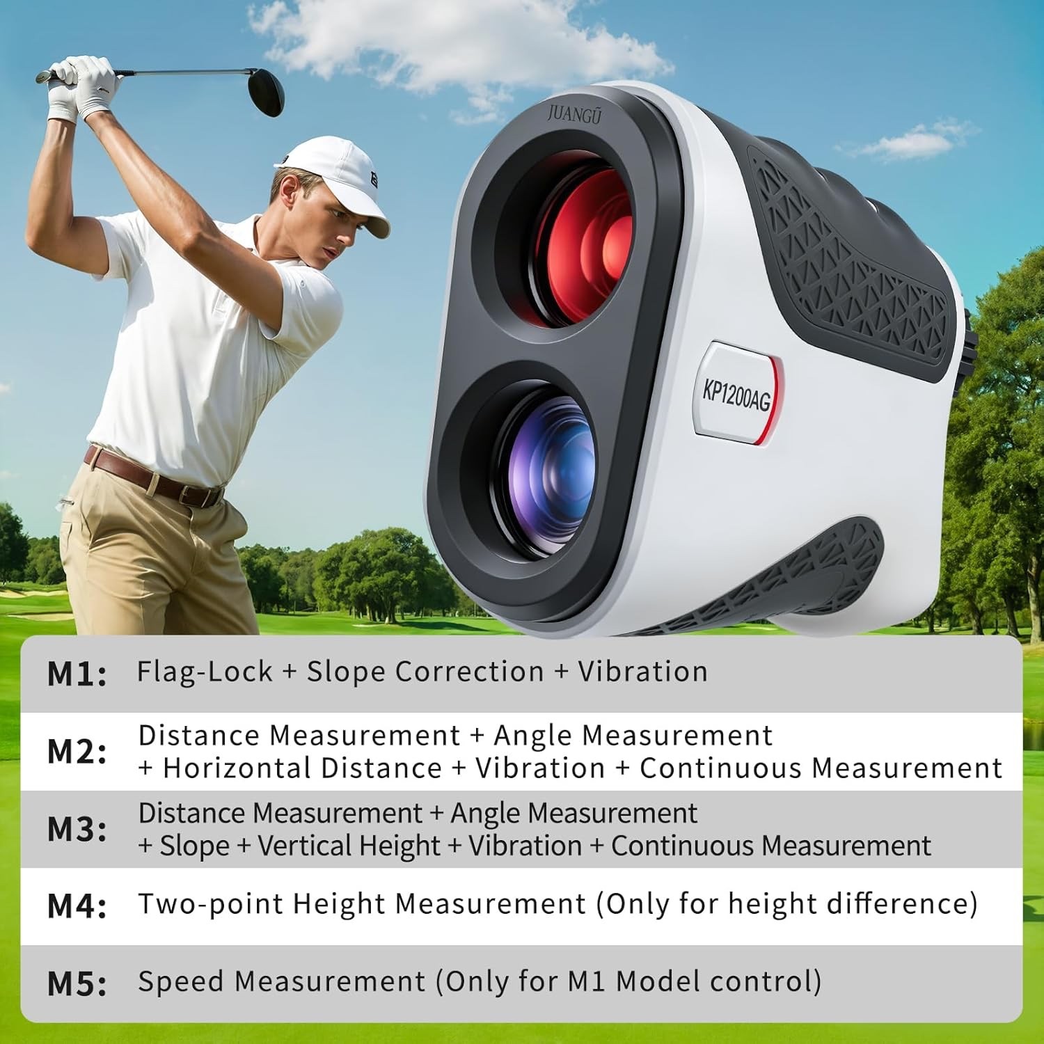 (NEW) Golf Range Finder with Slope, 1200 Yard Range, 7X Magnification, Flag Lock