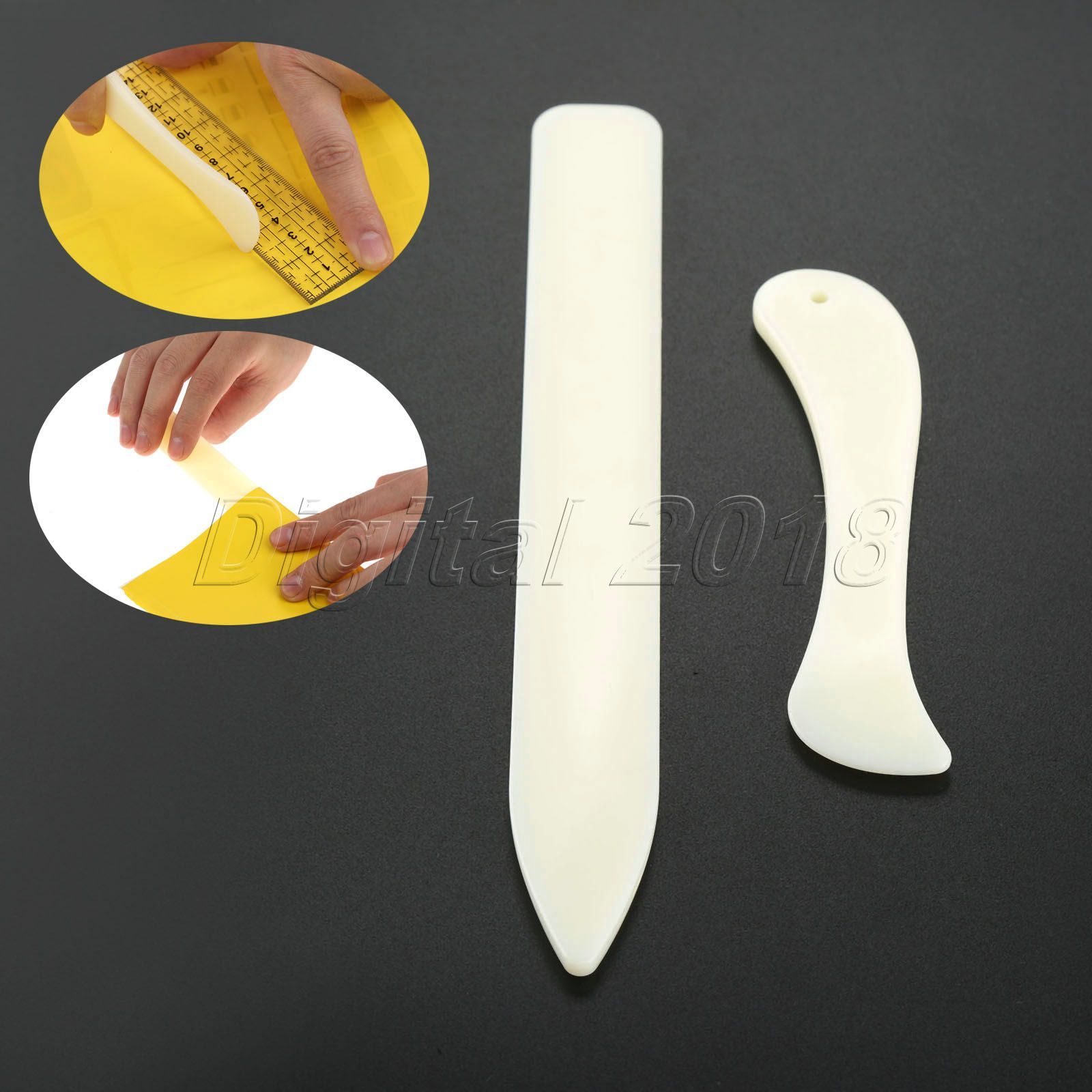 2Pcs Natural Bone Folder Creaser Scoring Folding Creasing Paper Leather Crafts