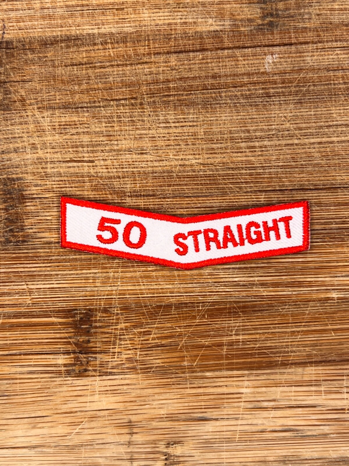 50 Straight Trapshooting Rocker Embroidered Patch 3 Inches