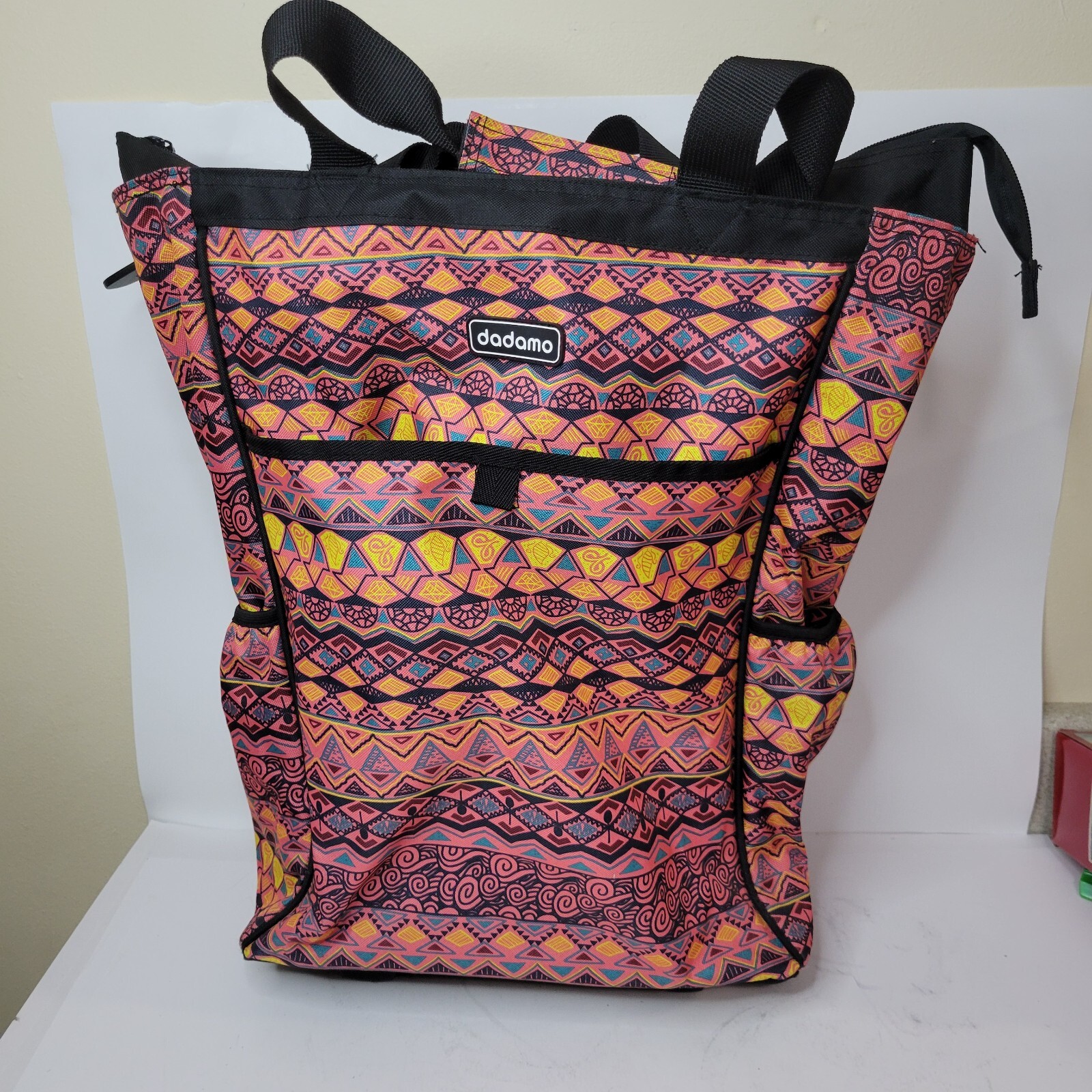 Dadamo Rolling Travel Bag With Aztec Print & Retractable Handle