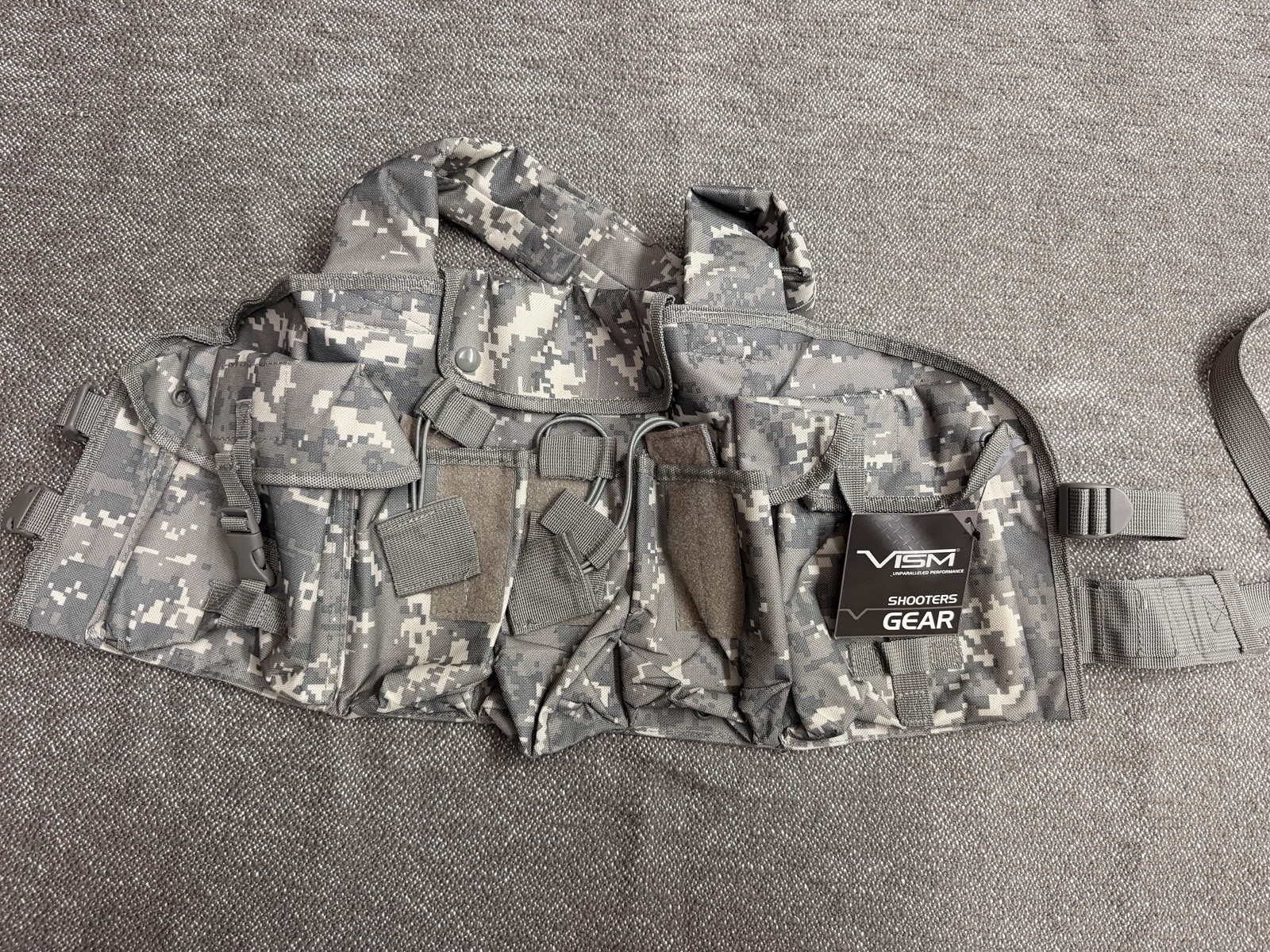 VISM Shooters Gear Tactical Chest Rig Ammo Carrier Vest ACU Digital Camo NWT