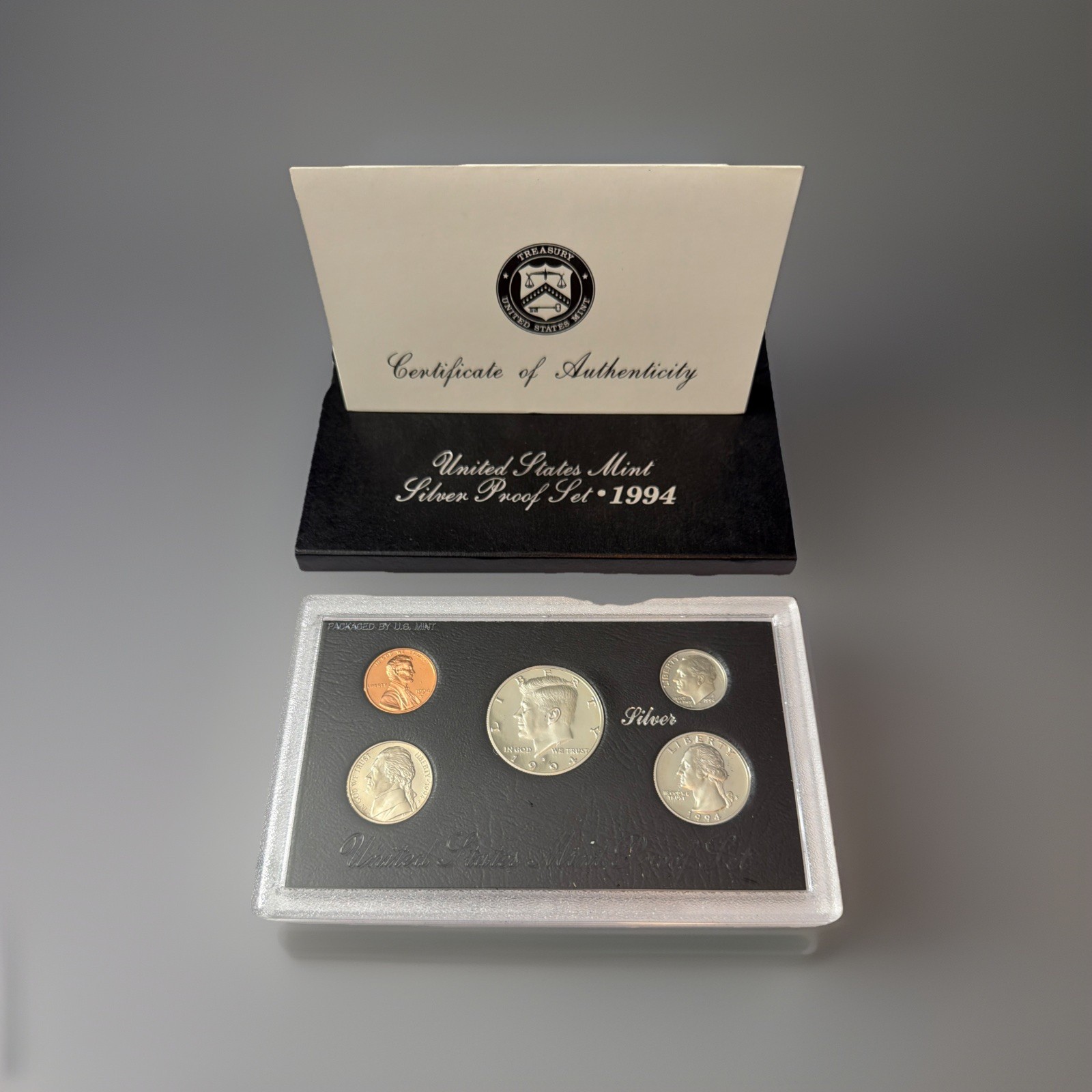 1994 S U.S. Silver Proof Set Original Box & COA Silver 5 Coins (C0012)