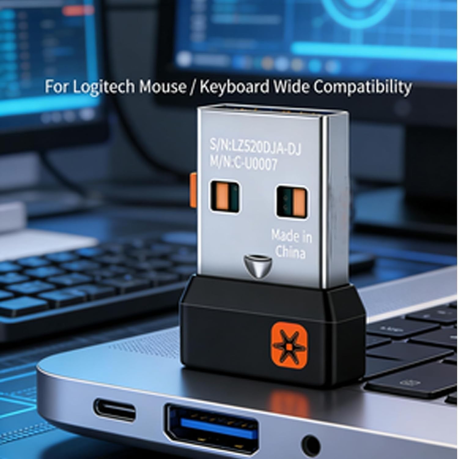 Compact Logitech Unifying Receiver - Works with Up to 6 Peripherals, Easy Setup