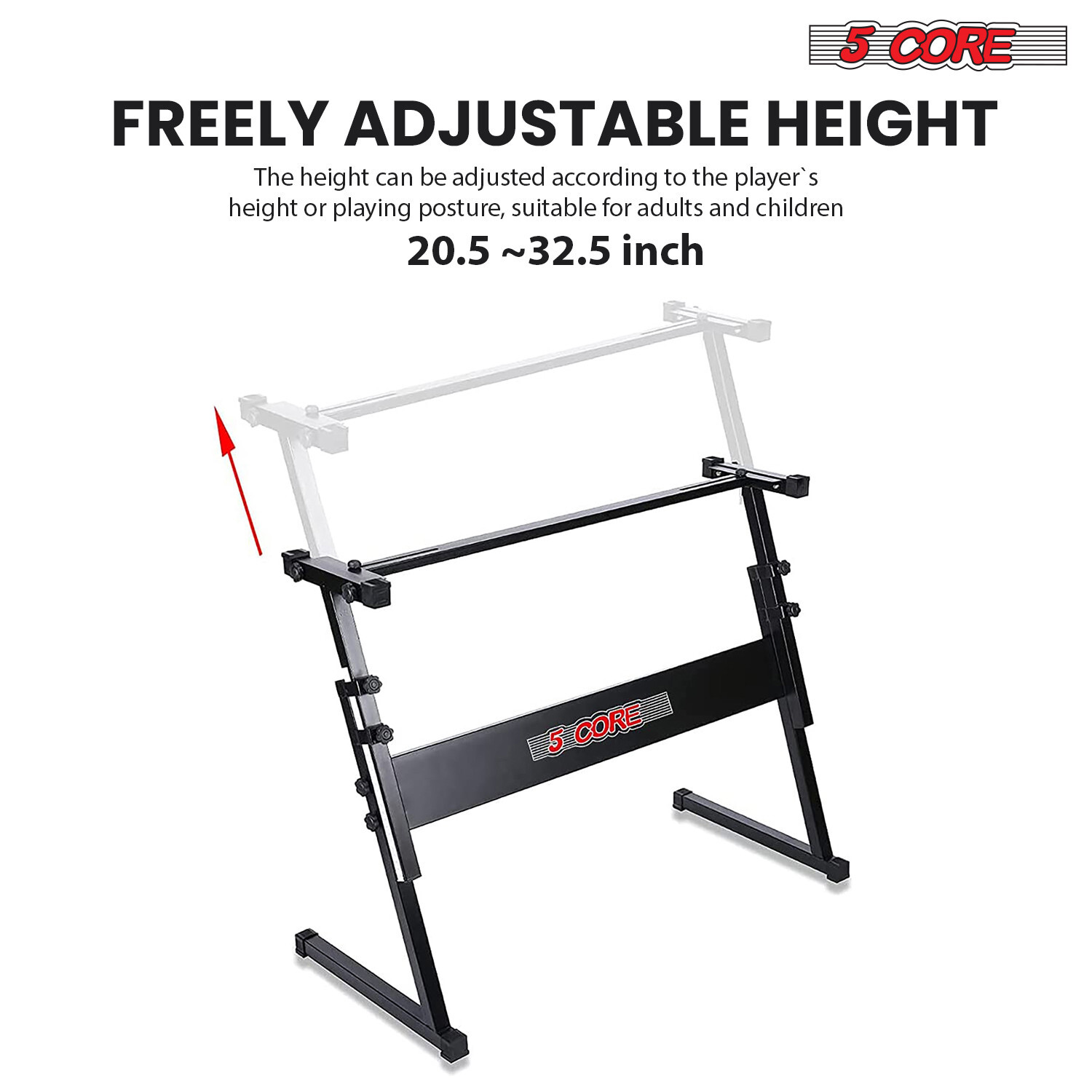 5Core Piano Keyboard Z-Style Stand Electronic Organ Rack Folding Adjustable