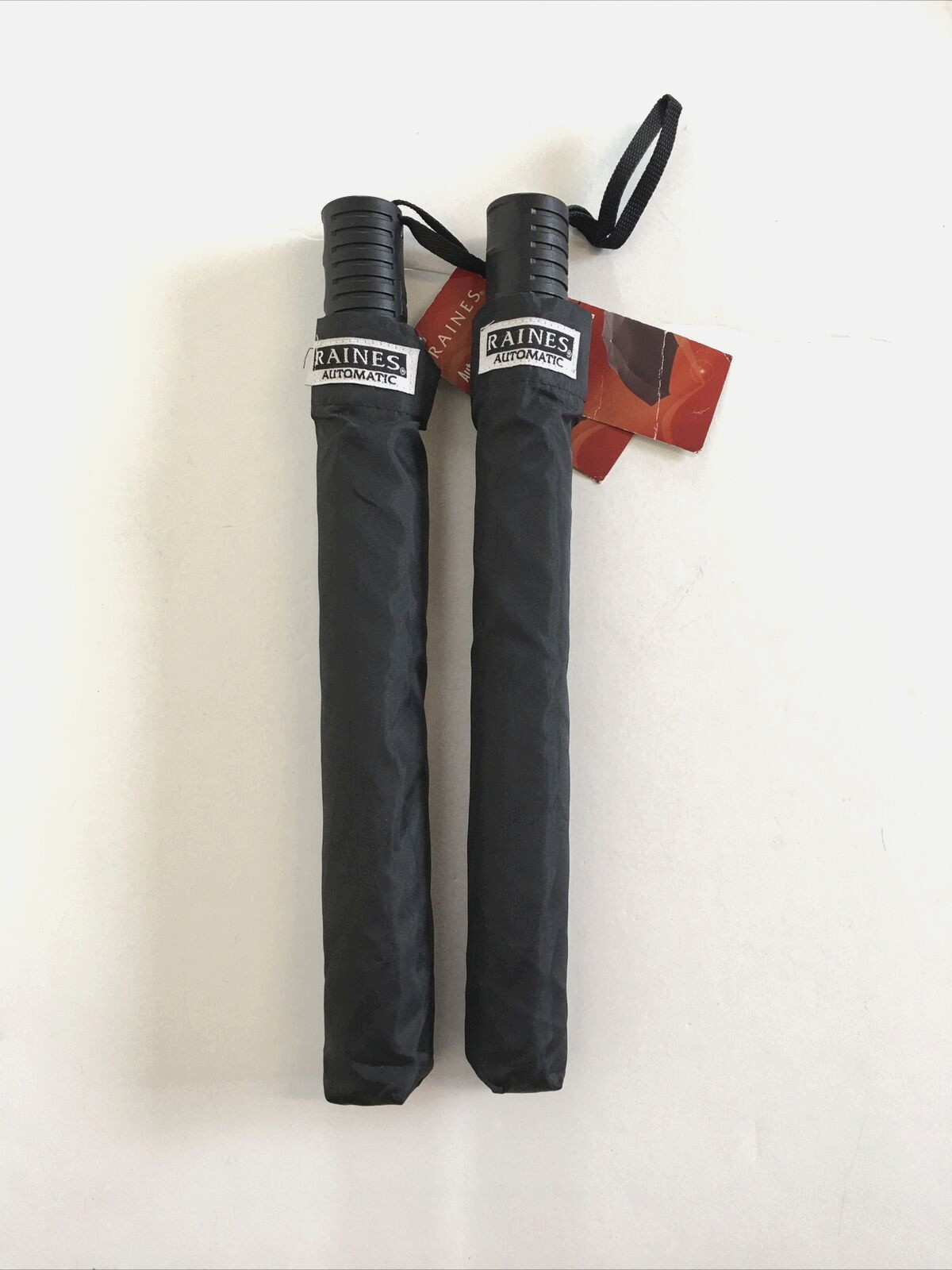 2 Raines Totes Isotoner Automatic Open Umbrella Long Black
