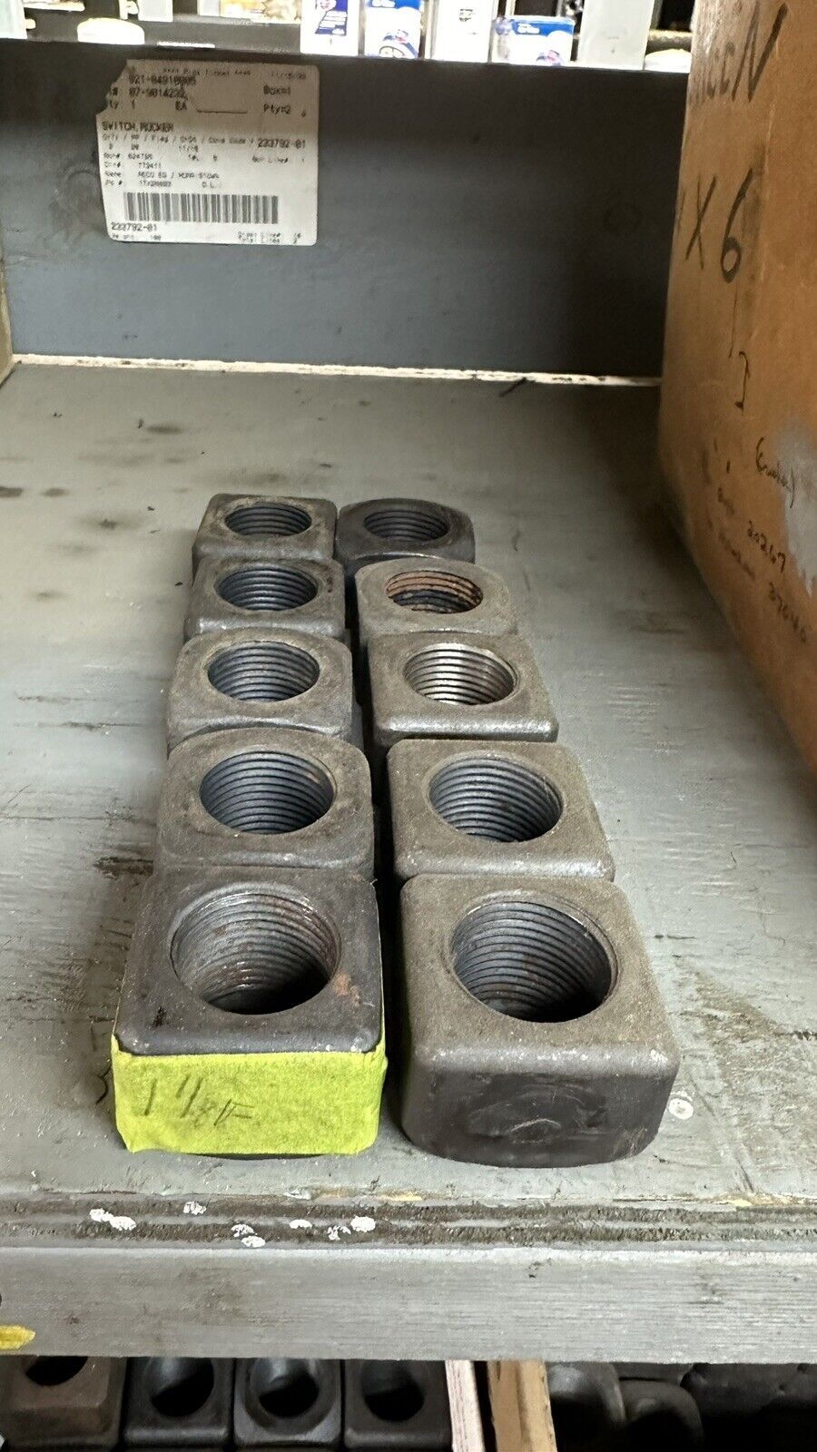 1 1/8 X 7 SAE Square Nuts Lot Of 10 Heavy Duty Track Nuts.