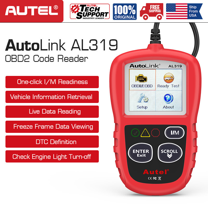 Autel Autolink AL319 OBD2 CAN OBDII Auto Car Code Reader Diagnostic Scanner Tool