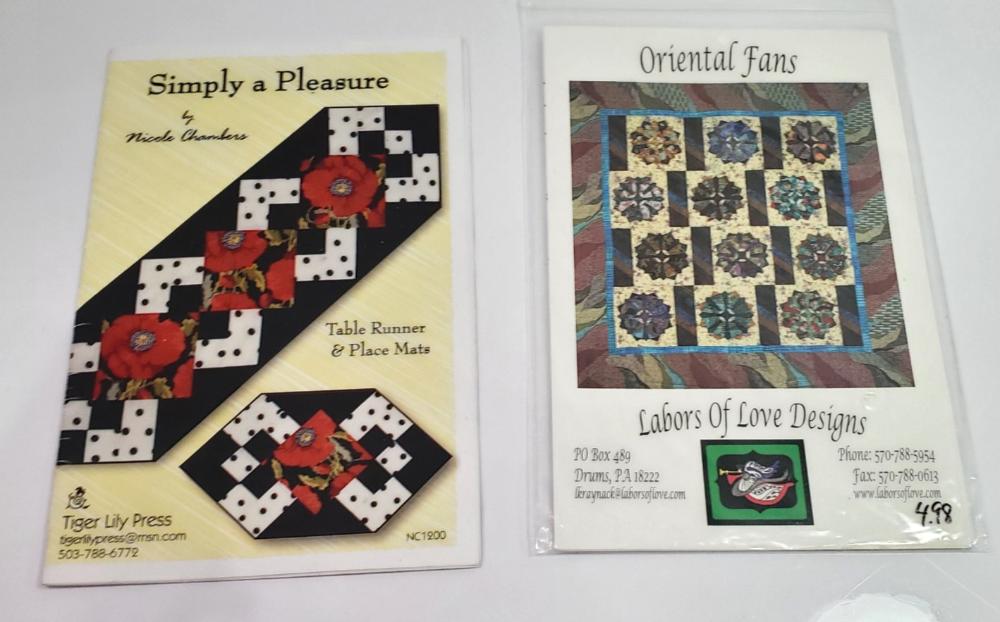 Lot of 8 Quilt Patterns Assorted Patterns and Themes