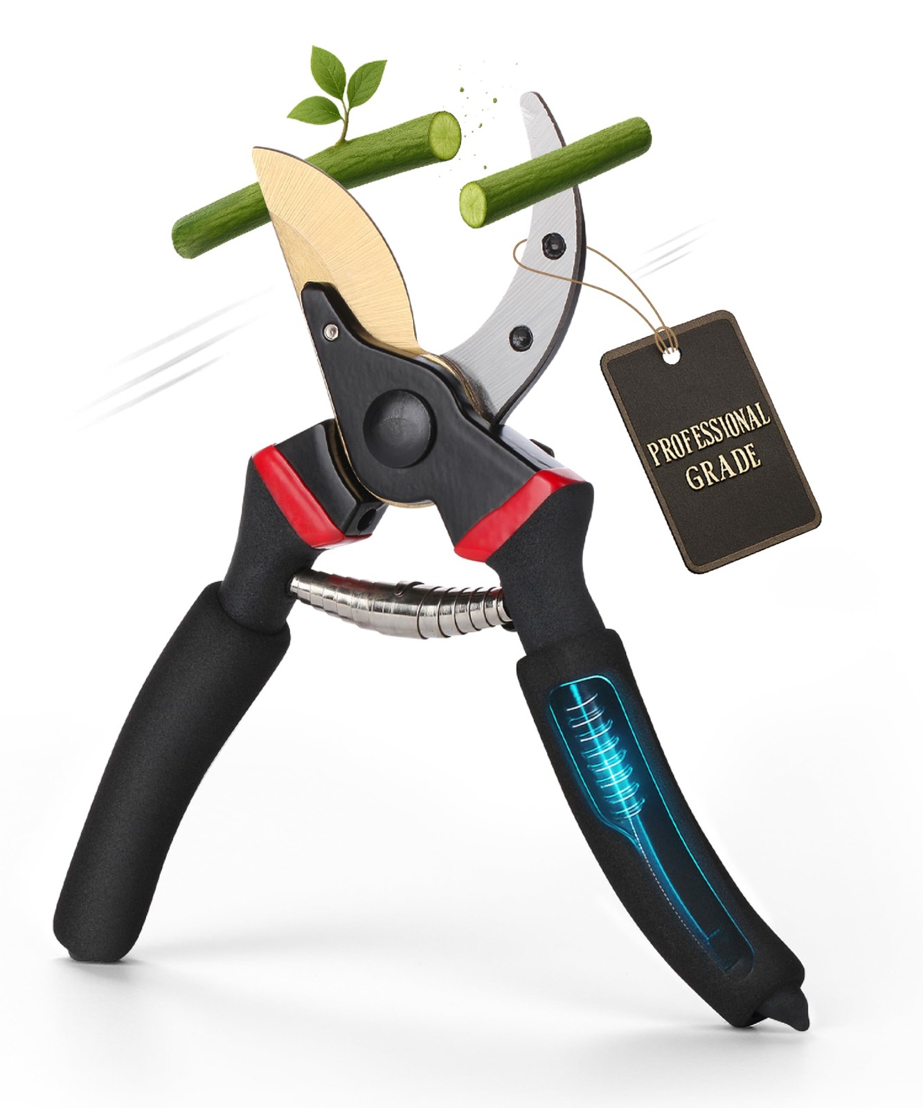 Pruning Shears, Garden 8" Professional, 8 inches, Black
