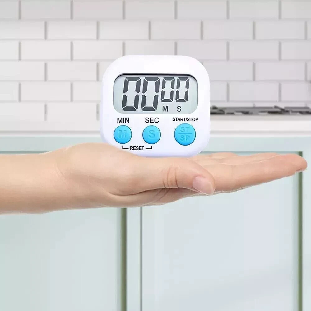 4X Kitchen Timer Magnetic LCD Digital Countdown Stopwatch With Stand Alarm Clock