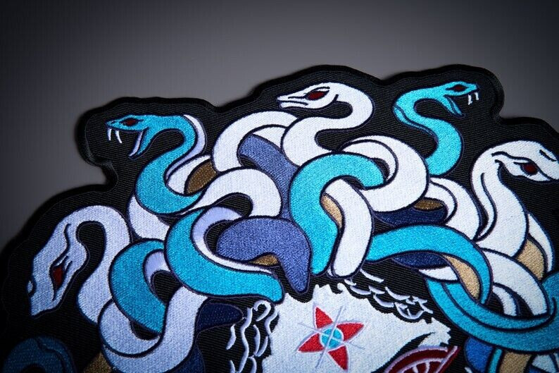 MEDUSA Large Back Patch for Custom Biker Vest