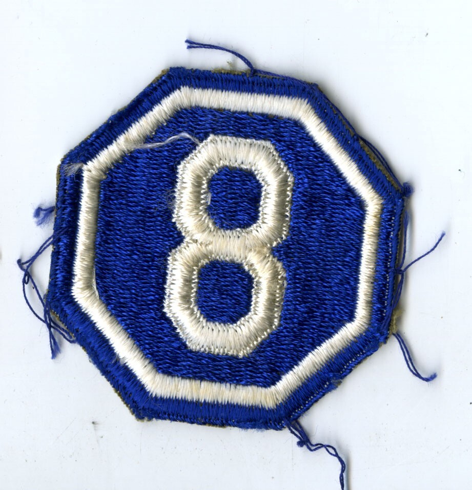 VIII Corps White Back Patch WWII Vintage Europe France Bulge Germany