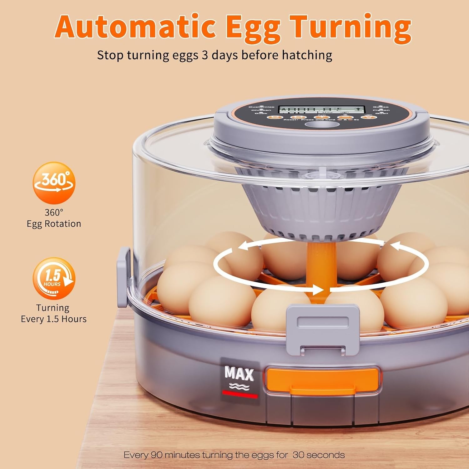 12 Egg Incubators for Hatching Eggs, Automatic Egg Turning & Humidity Control