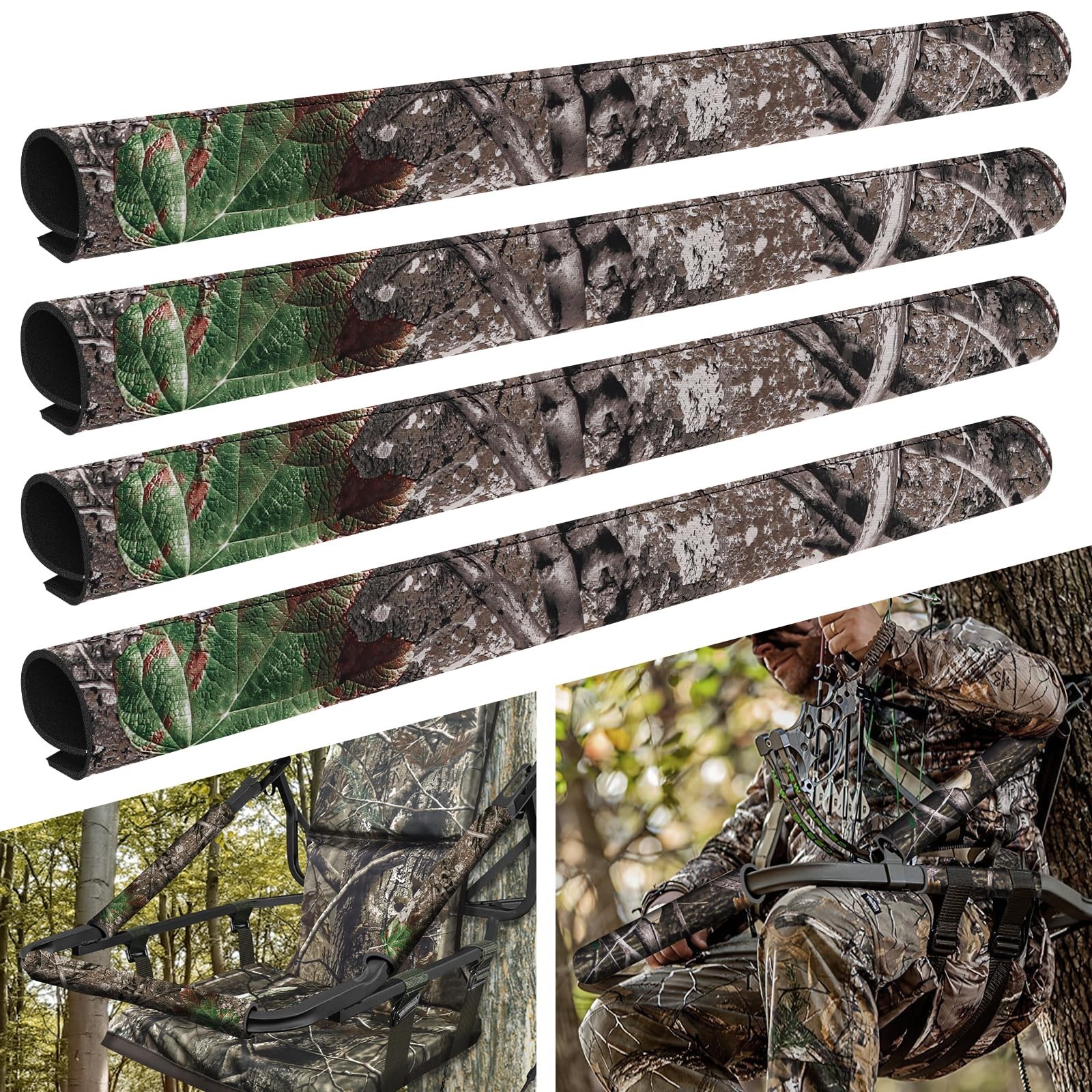 GJL Tree Stand Rail Pads Replacement Shooting Waterproof Camo 4 PCS