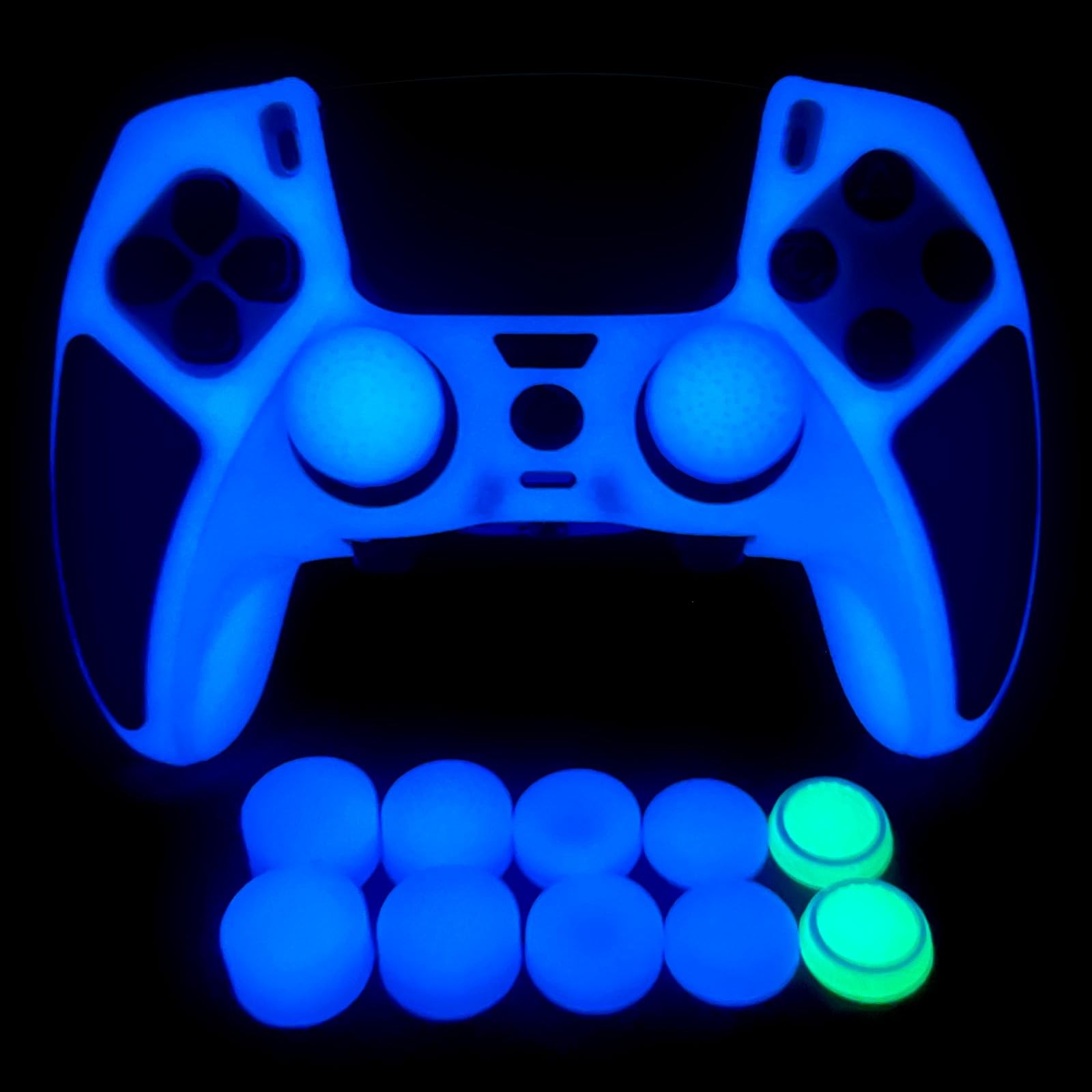 Glow in The Dark Controller Skin,Blue Anti Slip Soft Thicked Studded Silicone...