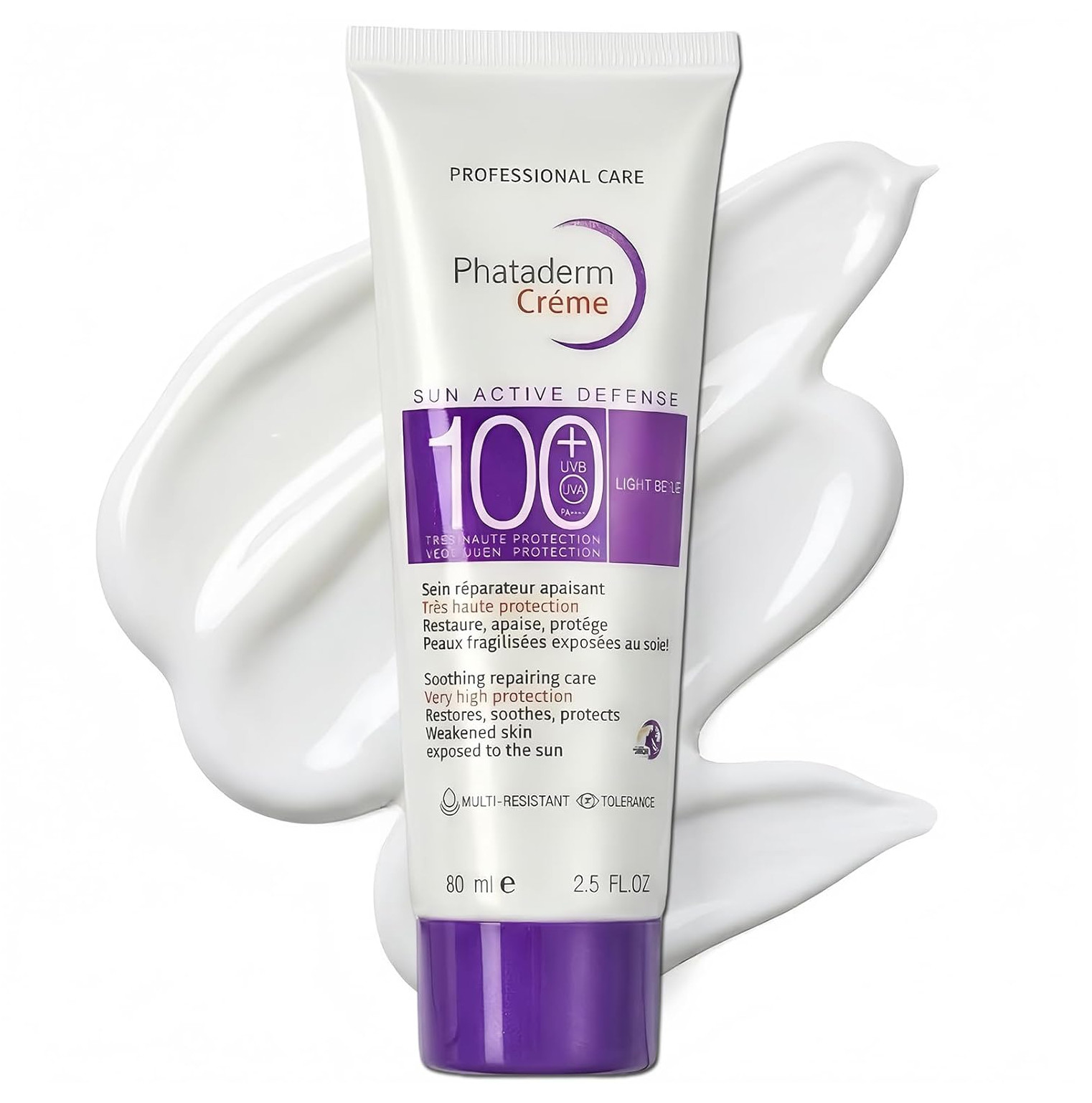 SPF 100 Sunscreen for Face, Sun Active Defense Cream, Broad Spectrum UVA UVB Pro