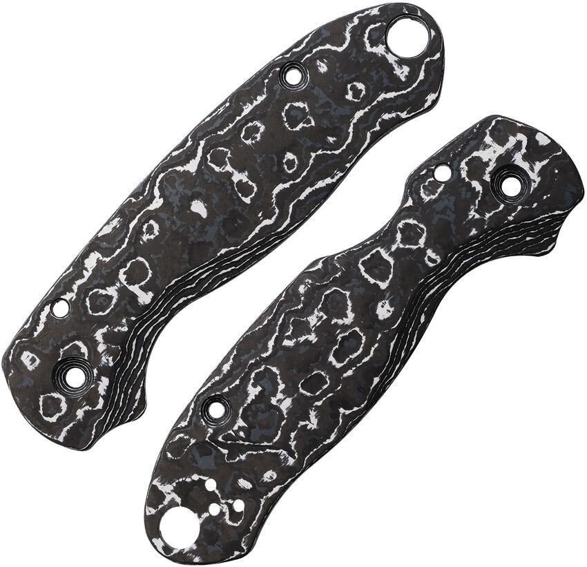 Flytanium Carbon Fiber Lotus Handle Scales White Storm For Para 3 - FLY-1361WS