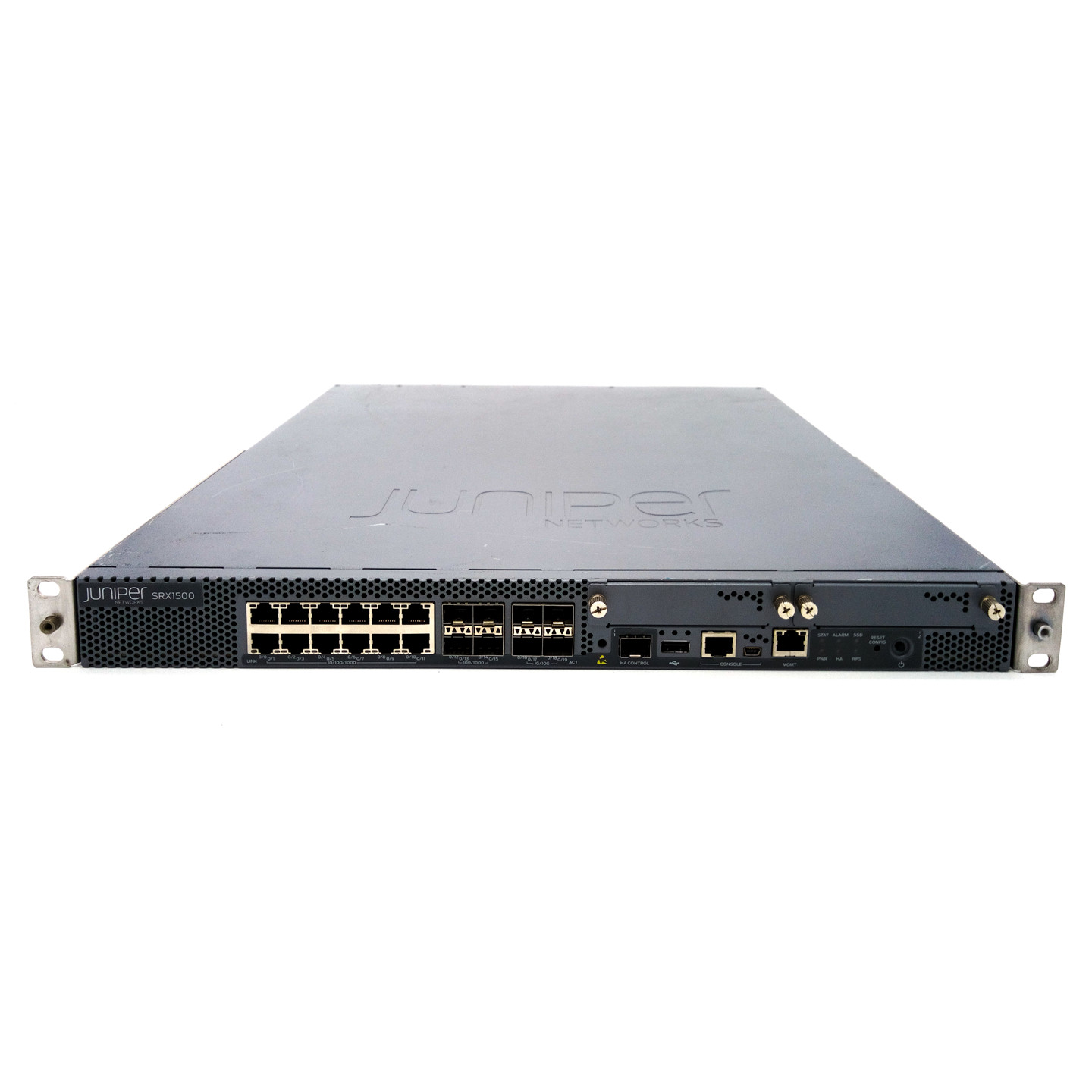 Juniper SRX1500-AC 16-Port 1G 4x 10G SFP+ 120GB SSD Services Gateway 2x PSU