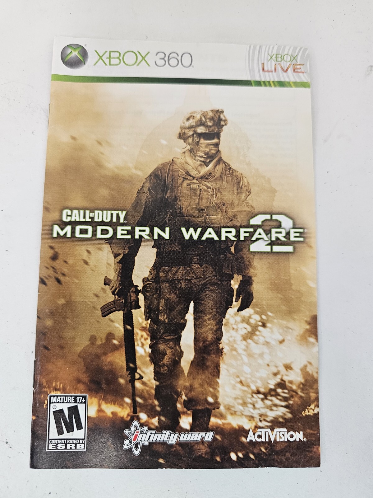 xbox 360 modern warfare 2 manual only