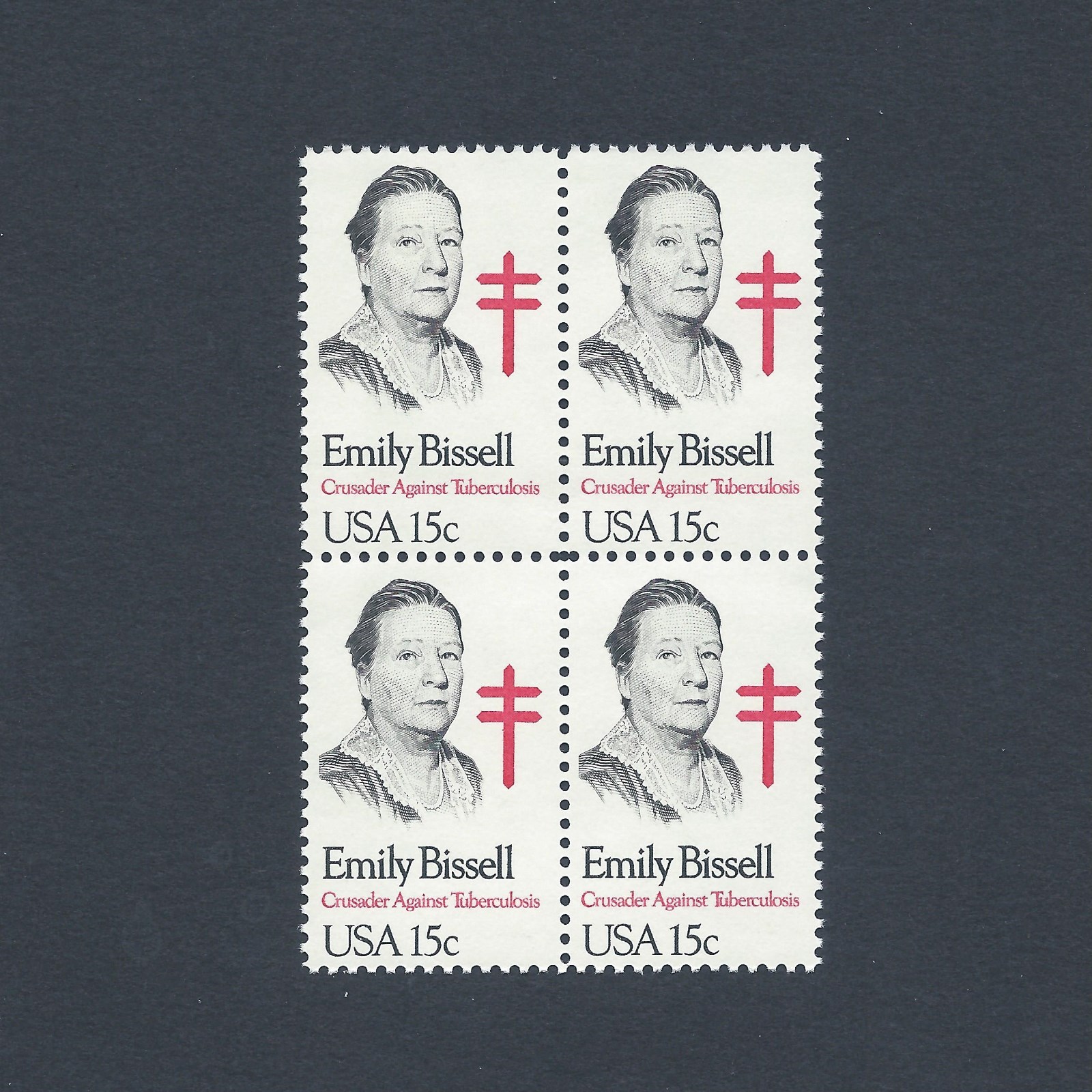Emily Bissell - Christmas Seals - Vintage Mint Set of 4 Stamps 44 Years Old!