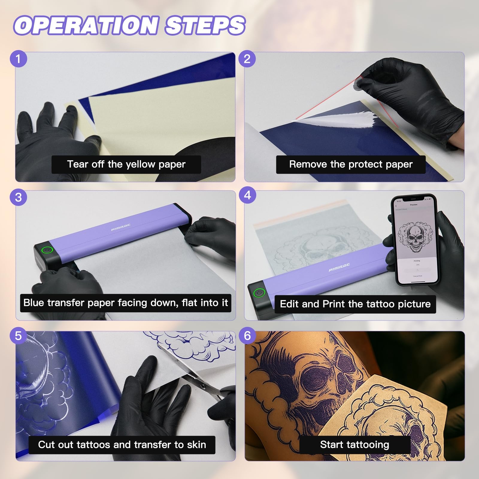 Padieoe Tattoo Stencil Printer 10Pcs - - Printer