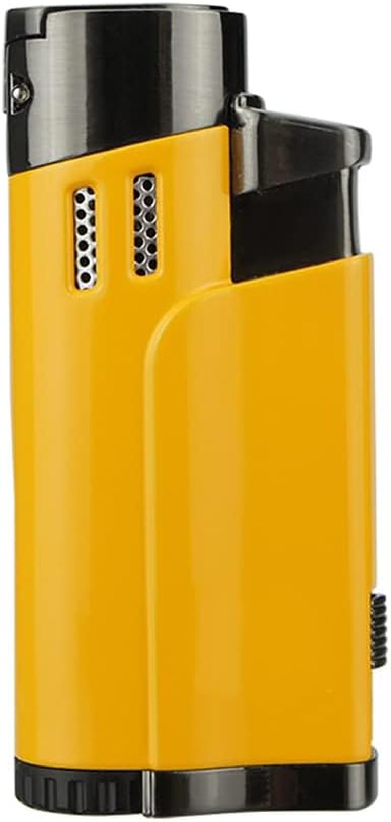 Torch Lighter with Punch 4 Jet Refillbale Lighters Windproof (Yellow)