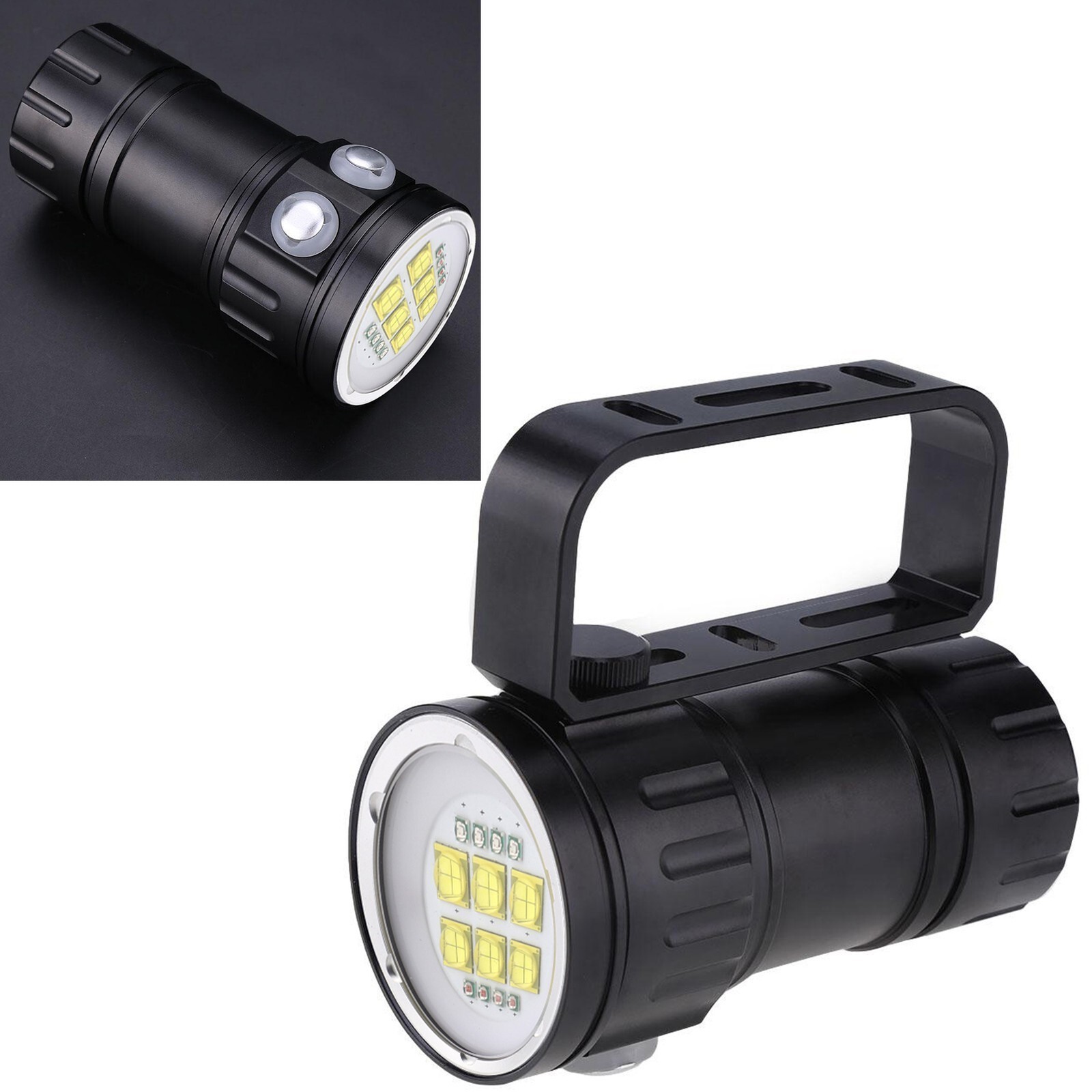 Outdoor Waterproof LED Diving Flashlight Red Blue White Light Torch Underwater