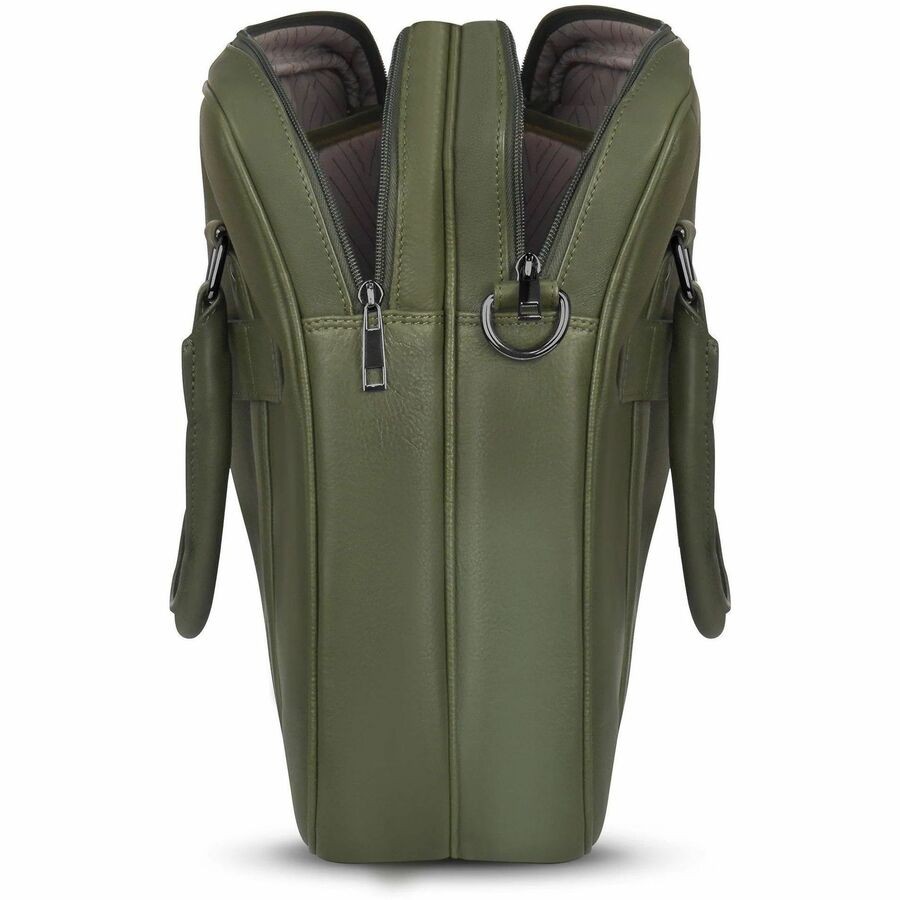 Champs Onyx Khaki Leather Briefcase 11"-15.6" Notebook RFID