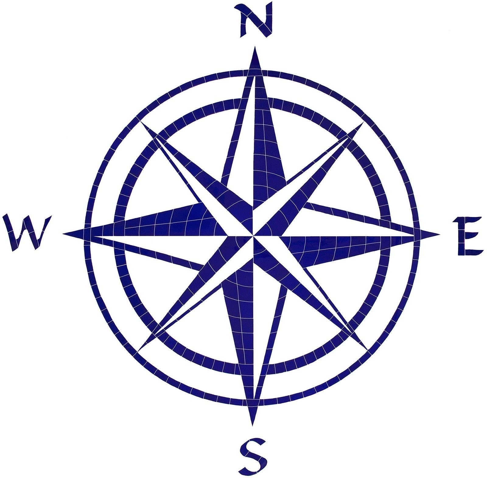 Artistry in Mosaics Compass Rose Ceramic Swimming Pool Mosaic (60" x 60")