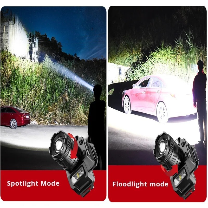 Super Bright LED Headlamp Flashlight USB Rechargeable Headlight Waterproof Lamp
