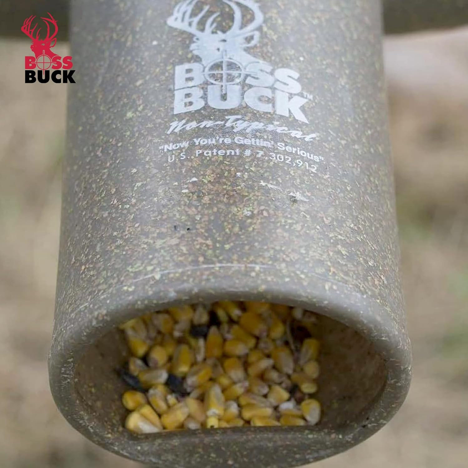 Boss Buck Hunting Game & Deer Feeder with 3 10-Inch Feed Ports and 4-Inch I.D. O